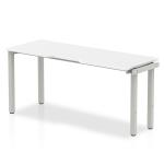 Evolve Plus 1400mm Single Row Office Bench Desk Ext Kit White Top Silver Frame BE331