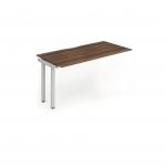 Evolve Plus 1400mm Single Row Office Bench Desk Ext Kit Walnut Top Silver Frame BE332