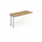 Single Ext Kit Silver Frame Bench Desk 1400 Oak BE335
