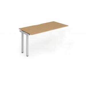 Evolve Plus 1200mm Single Row Office Bench Desk Ext Kit Oak Top Silver