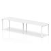 Single White Frame Bench Desk 1600 White (2 Pod) BE346