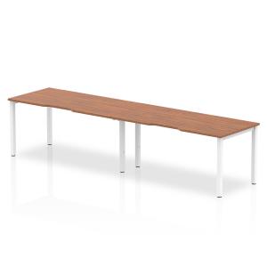 Evolve Plus 1600mm Single Row 2 Person Office Bench Desk Walnut Top