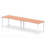Evolve Plus 1600mm Single Row 2 Person Office Bench Desk Beech Top White Frame BE348