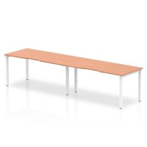 Evolve Plus 1600mm Single Row 2 Person Office Bench Desk Beech Top