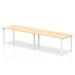 Single White Frame Bench Desk 1600 Maple (2 Pod) BE349