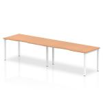 Evolve Plus 1600mm Single Row 2 Person Office Bench Desk Oak Top White Frame BE350