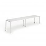 Single White Frame Bench Desk 1400 White (2 Pod) BE351