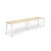 Single White Frame Bench Desk 1400 Maple (2 Pod) BE354