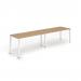 Single White Frame Bench Desk 1200 Oak (2 Pod) BE360