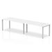 Single Silver Frame Bench Desk 1600 White (2 Pod) BE366