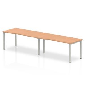 Evolve Plus 1600mm Single Row 2 Person Office Bench Desk Oak Top