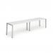 Single Silver Frame Bench Desk 1400 White (2 Pod) BE371
