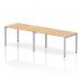 A sleek and modern office solution, the Dynamic Bench Desking Evolve Plus features a 1400mm single row design with a maple top and silver frame. Designed for two people, this desk offers ample space for productivity and collaboration.