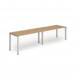 Evolve Plus 1200mm Single Row 2 Person Office Bench Desk Beech Top Silver Frame BE378