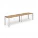 Single Silver Frame Bench Desk 1200 Oak (2 Pod) BE380