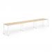 Single White Frame Bench Desk 1400 Maple (3 Pod) BE394