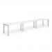Single Silver Frame Bench Desk 1600 White (3 Pod) BE406