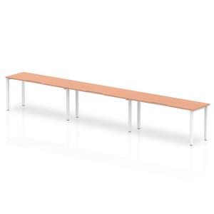 Evolve Plus 1600mm Single Row 3 Person Office Bench Desk Beech Top