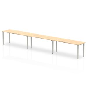 Evolve Plus 1600mm Single Row 3 Person Office Bench Desk Maple Top