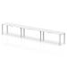 Single Silver Frame Bench Desk 1400 White (3 Pod) BE411
