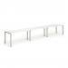 Single Silver Frame Bench Desk 1200 White (3 Pod) BE416