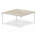 Evolve Plus 1200mm B2B 2 Person Office Bench Desk Grey Oak Top White Frame BE742