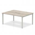 Evolve Plus 1600mm B2B 2 Person Office Bench Desk Grey Oak Top Silver Frame BE745