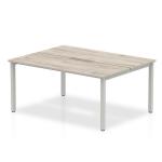 B2B Silver Frame Bench Desk 1600 Grey Oak (2 Pod) BE745