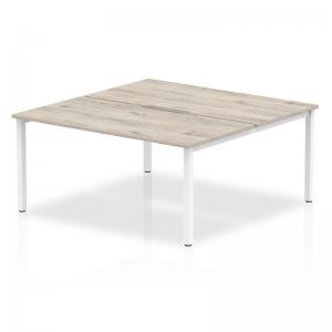 Evolve Plus 1600mm B2B 2 Person Office Bench Desk Grey Oak Top White