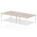 B2B White Frame Bench Desk 1200 Grey Oak (4 Pod) BE748