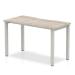 Single Silver Frame Bench Desk 1200 Grey Oak BE759