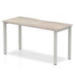 Evolve Plus 1400mm Single Starter Office Bench Desk Grey Oak Top Silver Frame BE761