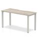 Single Silver Frame Bench Desk 1400 Grey Oak BE761