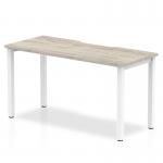 Evolve Plus 1400mm Single Starter Office Bench Desk Grey Oak Top White Frame BE762