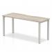 Evolve Plus 1600mm Single Starter Office Bench Desk Grey Oak Top Silver Frame BE763