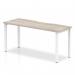 Evolve Plus 1600mm Single Starter Office Bench Desk Grey Oak Top White Frame BE764