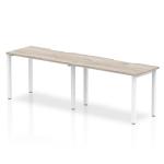 Evolve Plus 1200mm Single Row 2 Person Office Bench Desk Grey Oak Top White Frame BE766