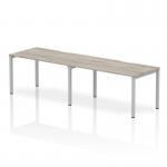 Evolve Plus 1400mm Single Row 2 Person Office Bench Desk Grey Oak Top Silver Frame BE767