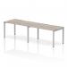 Evolve Plus 1400mm Single Row 2 Person Office Bench Desk Grey Oak Top Silver Frame BE767