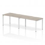 Evolve Plus 1400mm Single Row 2 Person Office Bench Desk Grey Oak Top White Frame BE768