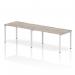 Evolve Plus 1400mm Single Row 2 Person Office Bench Desk Grey Oak Top White Frame BE768