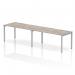 Evolve Plus 1600mm Single Row 2 Person Office Bench Desk Grey Oak Top Silver Frame BE769