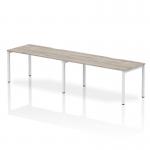 Evolve Plus 1600mm Single Row 2 Person Office Bench Desk Grey Oak Top White Frame BE770