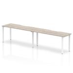 Evolve Plus 1600mm Single Row 2 Person Office Bench Desk Grey Oak Top White Frame BE770