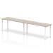 Single White Frame Bench Desk 1600 Grey Oak (2 Pod) BE770
