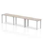Evolve Plus 1200mm Single Row 3 Person Office Bench Desk Grey Oak Top Silver Frame BE771