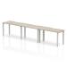 Single Silver Frame Bench Desk 1200 Grey Oak (3 Pod) BE771