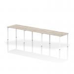 Evolve Plus 1200mm Single Row 3 Person Office Bench Desk Grey Oak Top White Frame BE772