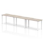 Evolve Plus 1200mm Single Row 3 Person Office Bench Desk Grey Oak Top White Frame BE772