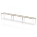 Single White Frame Bench Desk 1600 Grey Oak (3 Pod) BE776